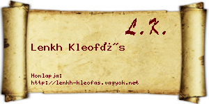 Lenkh Kleofás névjegykártya